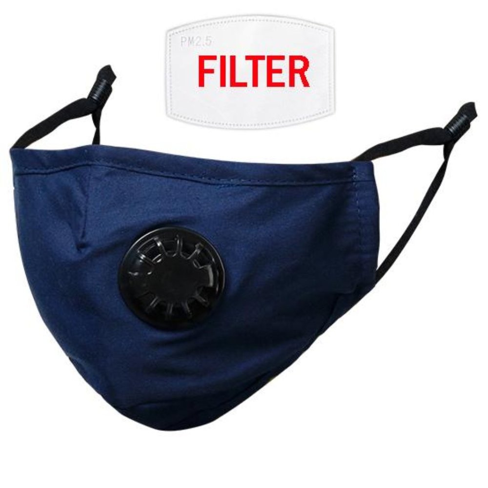 Cotton Mask + respirator valve + 1 PM 2.5 filter